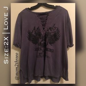 Love J Graphic Shirt | Grey | Size: 2X